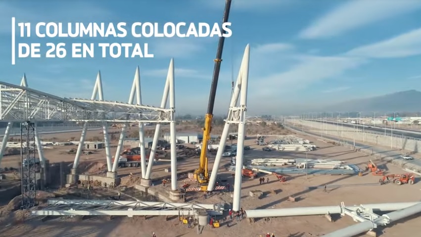 Con 11 columnas colocadas, la obra del Velódromo alcanza un 21% de avance