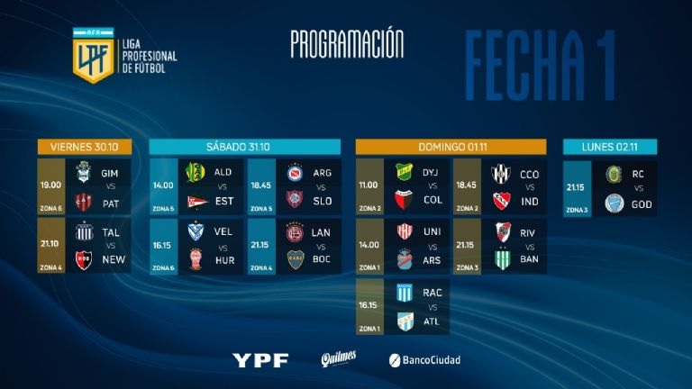 Así se juega la primera fecha del nuevo torneo