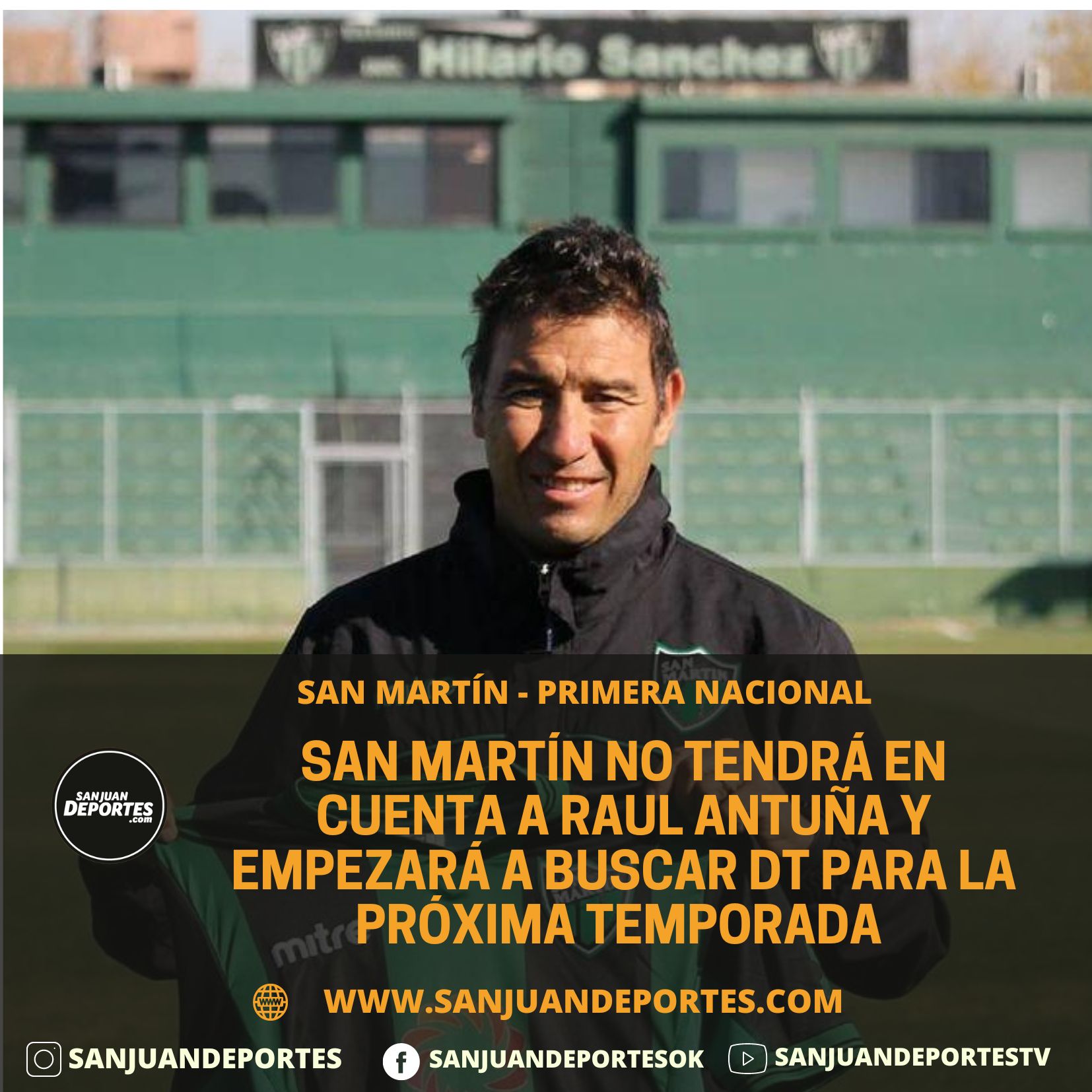 Antuña no continuará siendo el DT de San Martín en 2023