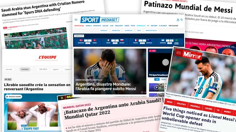 La prensa internacional se hizo eco de la derrota de Argentina en su debut en Qatar
