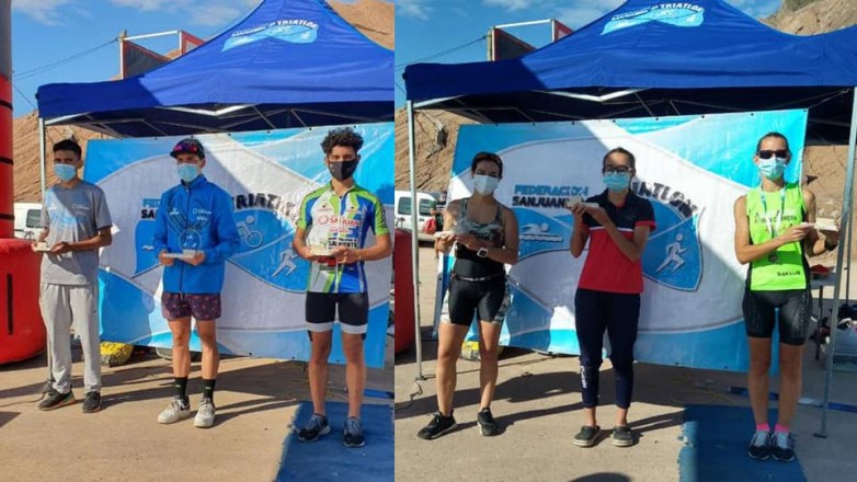 Lucila Robledo y Lautaro Delgado ganaron el Triatlón Cordillerano